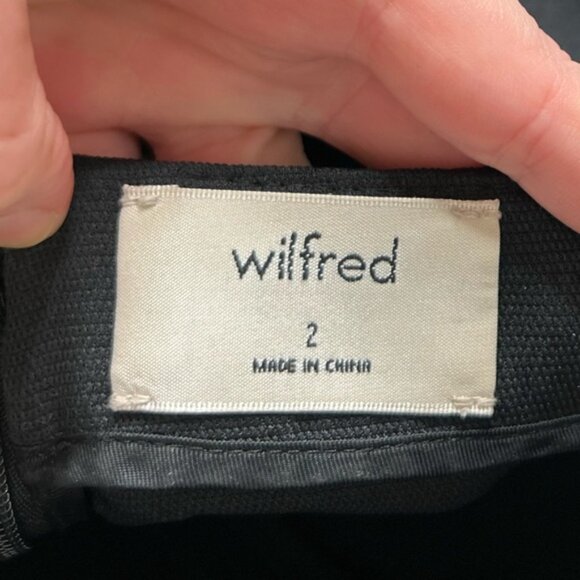 Aritzia Wilfred Ecoulement Jumpsuit Tie waist V-neck Wide flare leg Black Size 2 - Picture 13 of 15